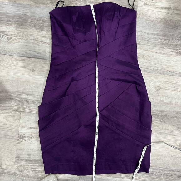 Jessica McClintock Purple Cocktail Mini Formal Dress Y2K Prom Strapless - Picture 9 of 9
